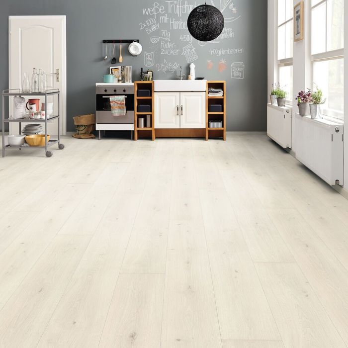 Sol tritty 100 Chêne emilia blanc 1282 x 193 x 8 mm