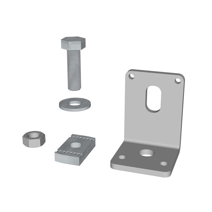 Equerre I 58/33 D1 58 x 33 x 4 mm avec 1 vis M10.