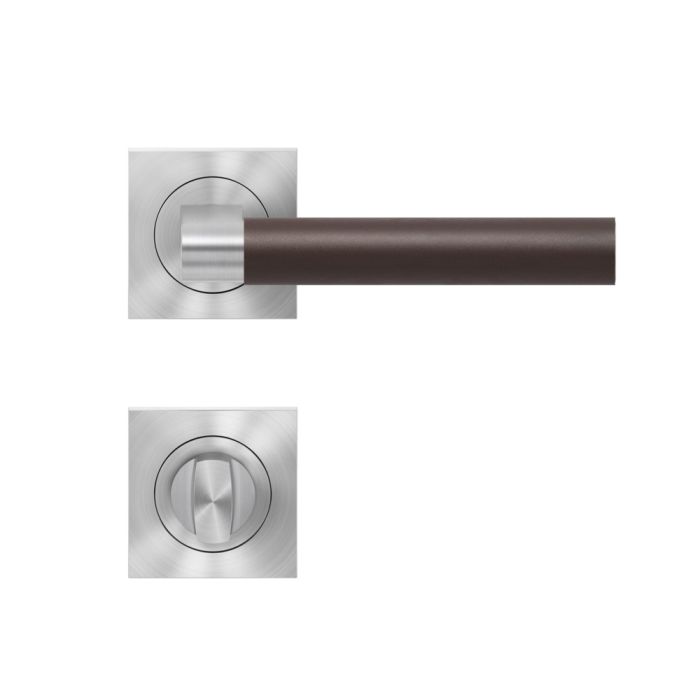 Poignée MADEIRA BER45Q LD BAD 71 COND. Inox satiné/cuir marron foncé