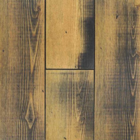 Parquet pin rustique 150 x 14 mm huilé sepia endommagé