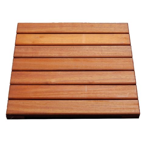 Caillebotis Padouk 500 x 500 mm classe V naturel. 7 lames