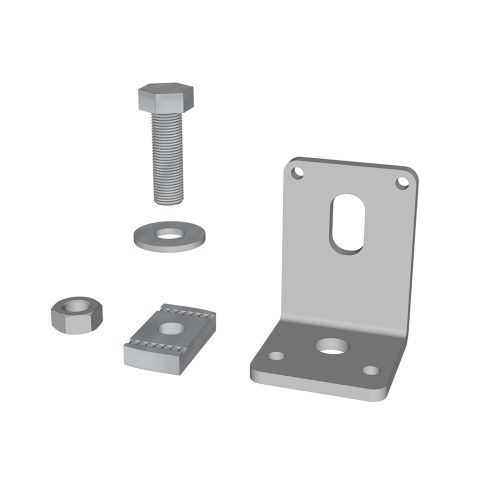Equerre I 58/33 D1 58 x 33 x 4 mm avec 1 vis M10.