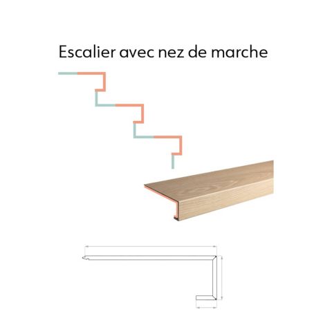 Nez marche classique Paris tan 1500 x 150 x 54 mm