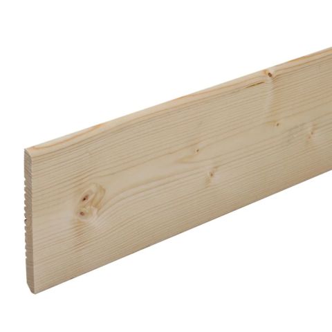 Plinthe sapin 95 x 12 mm Angle arrondie.
