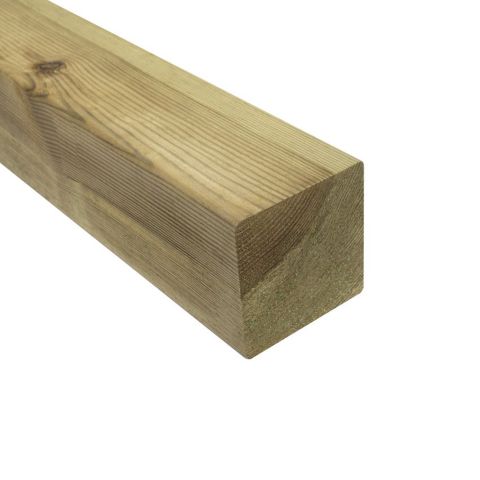 Poteau pin 90 x 90 mm d'angle raboté traité classe IV vert