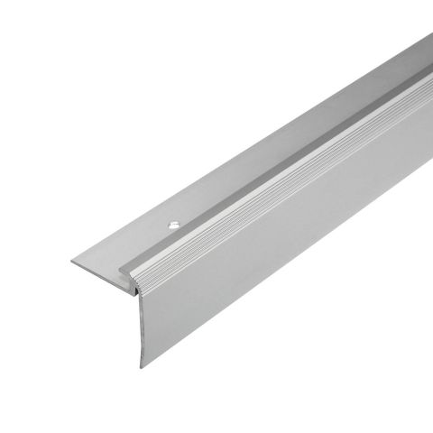Profil nez de marche argent alu 2700 x 32 x 5 mm pose vissée